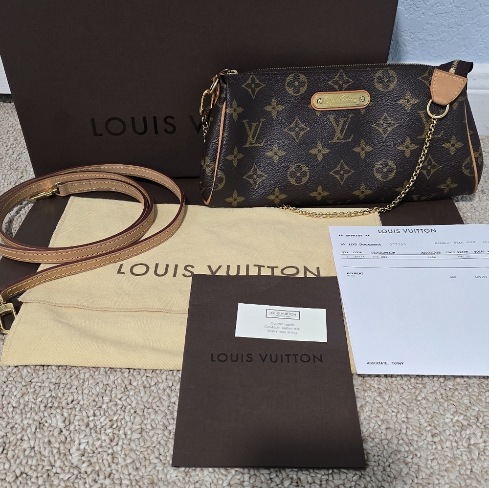 Authentic Louis Vuitton Eva Monogram Clutch